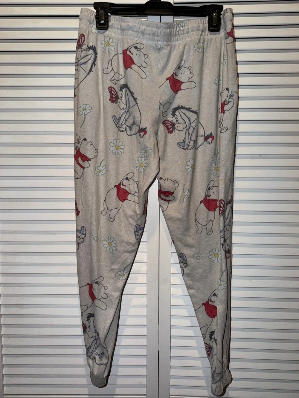 Women's Winnie the Pooh Beige Pajama Joggers with Red Accents